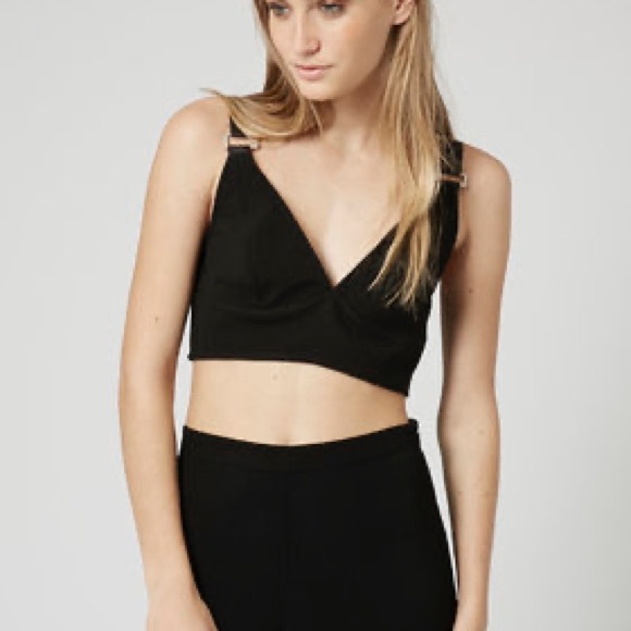 Topshop D-Ring Bralette Crop Top Black - Picture 4 of 5